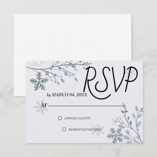 Simple Modern Elegant Classic Wedding RSVP (正面/裏面)