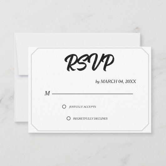 Simple Modern Elegant Classic Wedding RSVP (正面)