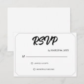 Simple Modern Elegant Classic Wedding RSVP (正面/裏面)