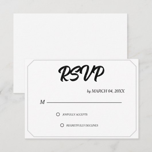 Simple Modern Elegant Classic Wedding RSVP (正面/裏面)