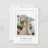 Simple Modern Elegant Destination Wedding Photo サンキューカード (正面)