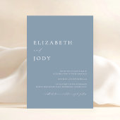 Simple Modern Elegant Dusty Blue Wedding  招待状