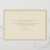 Simple Modern Elegant Photo Christmas Photo Family 箔招待状 (裏面)