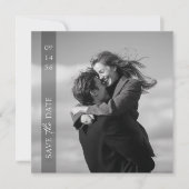 Simple Modern Elegant Photo Vertical Date Wedding セーブザデート (正面)