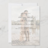 Simple Modern Elegant Photo Wedding 招待状 (正面)