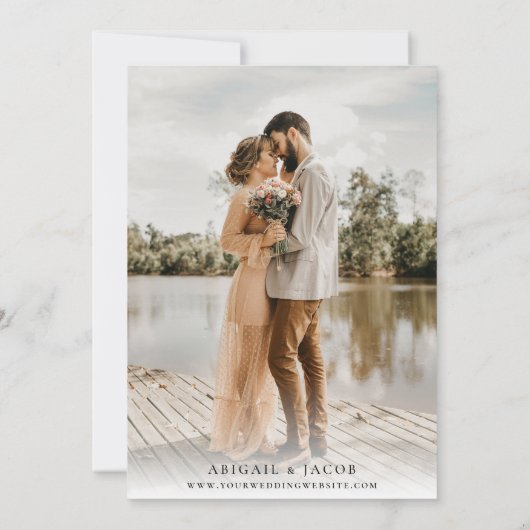 Simple Modern Elegant Photo Wedding 招待状 (裏面)