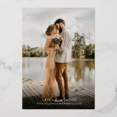 Simple Modern Elegant Photo Wedding 箔招待状 (裏面)