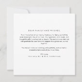 Simple Modern Elegant Rustic Wedding Photo Square  サンキューカード (裏面)