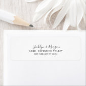 Simple modern elegant script return address label ラベル (インサイチュ)
