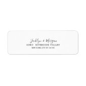 Simple modern elegant script return address label ラベル (正面)