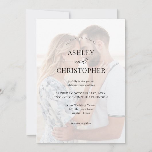 Simple Modern Elegant Wedding 招待状 (正面)