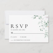 Simple Modern Eucalyptus Greenery Wedding RSVP (正面)