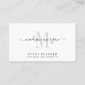 Simple Modern Event Planner Script Monogram 名刺 (正面)