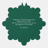 Simple Modern Family Photo Christmas & New Year Ca オーナメントカード (裏面)