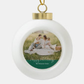 Simple Modern Family Photo Christmas & New Year Ca セラミックボールオーナメント (正面)