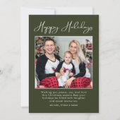 Simple Modern Family Photo Happy Holidays Card シーズンカード (正面)