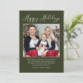 Simple Modern Family Photo Happy Holidays Card シーズンカード (スタンド正面)