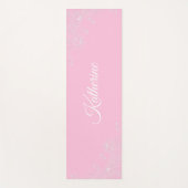 Simple Modern Floral Script Name Soft Pink Lotus ヨガマット (正面)