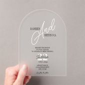 Simple Modern Frost Acrylic Wedding Invitation アクリル招待状 (インサイチュ (ポータブル))