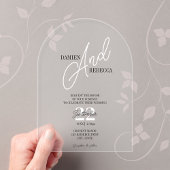 Simple Modern Frost Acrylic Wedding Invitation アクリル招待状