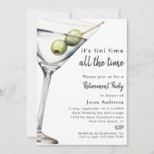 Simple Modern Funny Dirty Martini Retirement Party 招待状 (正面)