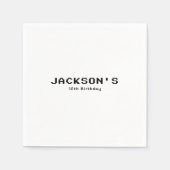 Simple Modern Gamer Boys Birthday Party スタンダードカクテルナプキン (正面)