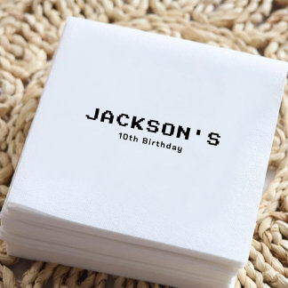 Simple Modern Gamer Boys Birthday Party スタンダードカクテルナプキン