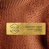 Simple Modern Gold Logo Employee Plastic  名札