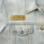 Simple Modern Gold Logo Employee Plastic 名札 (インサイチュ)