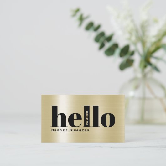 Simple Modern Gold & White Background  名刺 (スタンド正面)