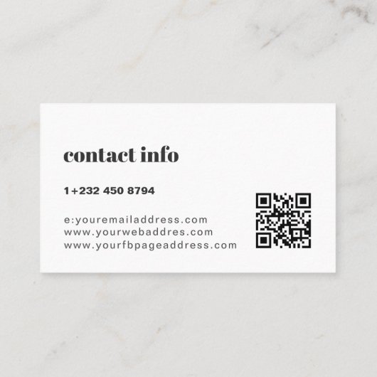 Simple Modern Gold & White Background  名刺 (裏面)