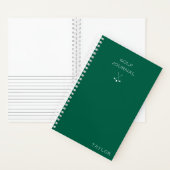 Simple Modern Golf Journal Personalized Name Green ノートブック (内側)