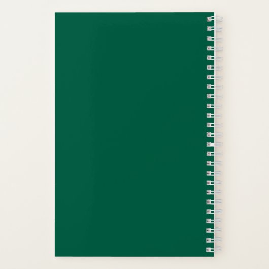 Simple Modern Golf Journal Personalized Name Green ノートブック (裏面)