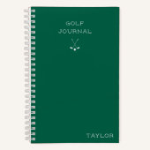 Simple Modern Golf Journal Personalized Name Green ノートブック (正面)