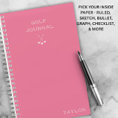 Simple Modern Golf Journal Personalized Name Pink ノートブック