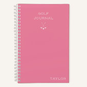 Simple Modern Golf Journal Personalized Name Pink ノートブック (正面)