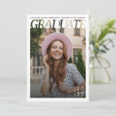 Simple Modern Graduate Photo Graduation Party 招待状 (スタンド正面)