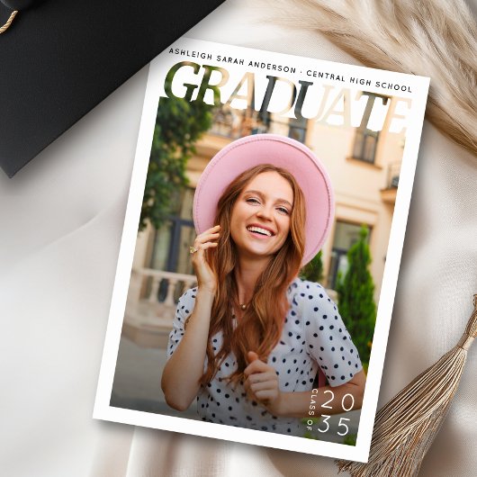 Simple Modern Graduate Photo Graduation Party 招待状