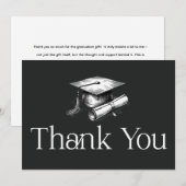 Simple Modern Graduation Thank You 招待状 (正面/裏面)