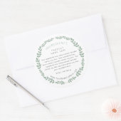 Simple Modern Greenery Wreath Ingredients Label ラウンドシール (封筒)