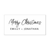 Simple Modern Handwriting Mery Christmas Names ラバースタンプ (インプリント)