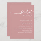 Simple Modern Handwritten Script Bridal Brunch  招待状 (正面/裏面)