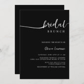 Simple Modern Handwritten Script Bridal Brunch  招待状 (正面/裏面)