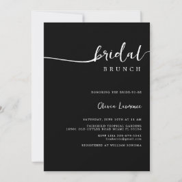 Simple Modern Handwritten Script Bridal Brunch  招待状