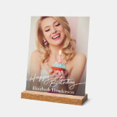 Simple Modern Happy Birthday アクリルサイン (傾斜)