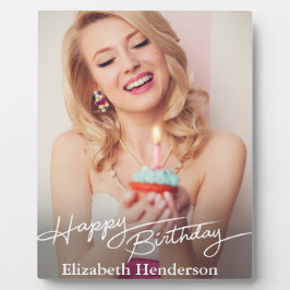 Simple Modern Happy Birthday Photo フォトプラーク