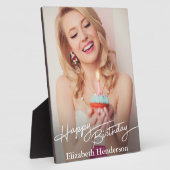 Simple Modern Happy Birthday Photo フォトプラーク (側面)