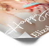 Simple Modern Happy Birthday Photo フォトプリント (角)