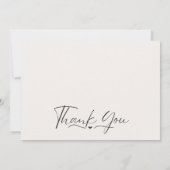 Simple Modern Heart Just Married Wedding Photo サンキューカード (裏面)