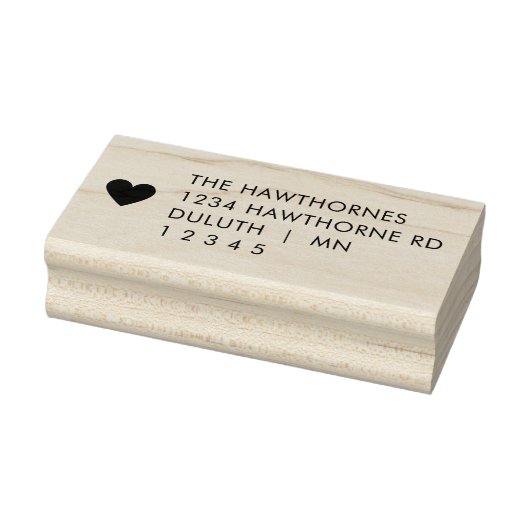 Simple Modern Heart Return Address  ラバースタンプ (スタンプ)